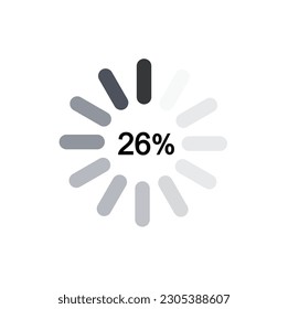 26% Circle percent diagram. 26% Percentage pie chart. Progress infographic. Business info graphic design. Vector illustration. svg