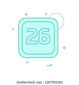 26 Date Calender icon design vector