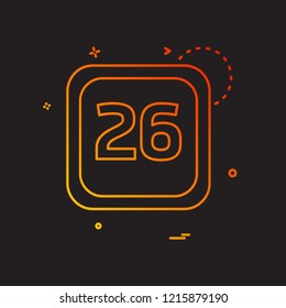 26 Date Calender icon design vector