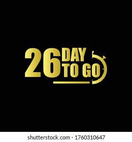 26 days to go Gradient label,sign,button. Vector stock illustration