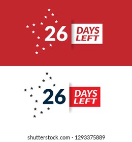 26 Days Left sign - emblem, label, badge,sticker, logo. Designed for your web site design, logo, app, UI - Vektor 