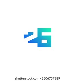 Diseño de logotipo de espacio negativo de 26 dígitos.