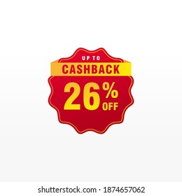 26 discount, Sales Vector badges for Labels, , Stickers, Banners, Tags, Web Stickers, New offer. Discount origami sign banner