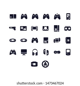 26 Icon Set For Console Game With Solid or Glyph Style