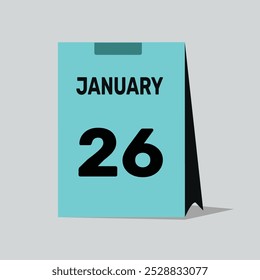 26 january calendar icon vector graphic design illustration background.
