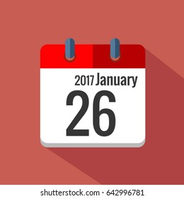26 january calendar Vector EPS 10 illustration.
