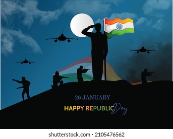 26 january with flag art indian celebration
