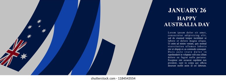 26 January Happy Australia Day Vector Illustration. Suitable for greeting card, poster and banner.