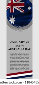 26 January Happy Australia Day Vector Illustration. Suitable for greeting card, poster and banner.