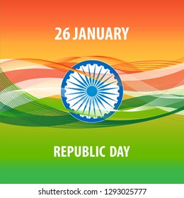 26 January Happy Indian Republic day celebration poster or banner background