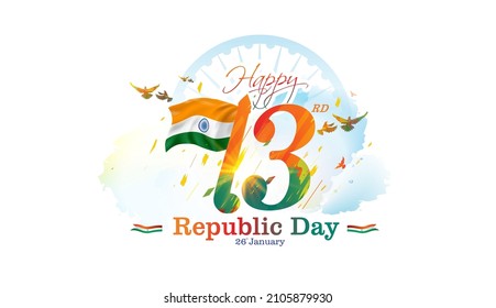 26 January, Happy Indian Republic Day celebration. Vector illustration