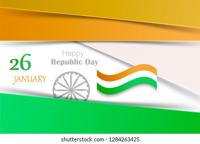 26 January Happy Republic Day of India vector illustration   