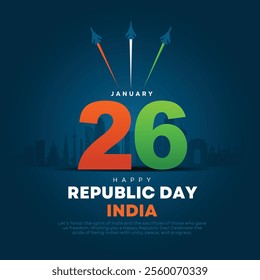 26 January Happy Republic Day of India, creative vector illustration design.