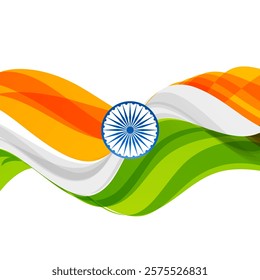 26 January - Happy Republic Day of India Banner Design. Indian Republic Day Celebration with Indian Flag Waves.