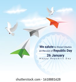 26 of January, Indian Republic Day Background with Ashoka Wheel  Background.