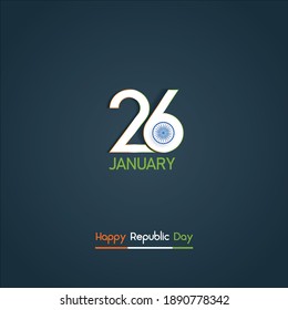 26 January Indian Republic day concept Vector Illustration.