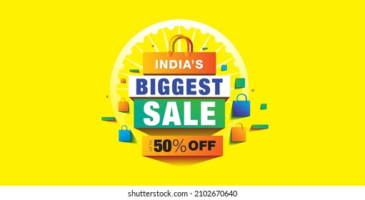 26 January Indian republic day offer sale discount advertising banner and logotype background layout template design.