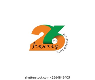26 January Indian Republic day concept. Vector Illustration.