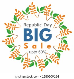 26 January Republic Day Big Sale template with tri color of Indian flag.  