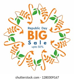 26 January Republic Day Big Sale template with tri color of Indian flag.