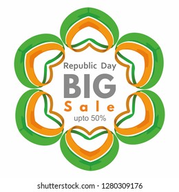 26 January Republic Day Big Sale template with tri color of Indian flag.  