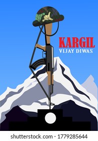26 July Kargil Vijay Diwas vector illustration 