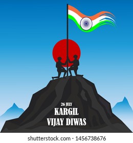 26 July Kargil Vijay Diwas,Kargil Victory Day illustration vector image