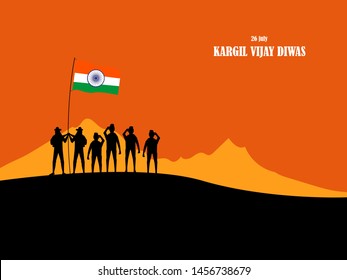 26 July Kargil Vijay Diwas,Kargil Victory Day illustration vector image