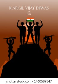 26 July Kargil Vijay Diwas,Kargil Victory Day illustration in vector file