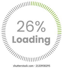 26 % Ladung. 26 % Kreisdiagramme Infografik-Vektorgrafik, 26 % einsatzbereit für Webdesign ux-ui