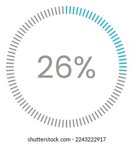 26% Loading. 26% circle diagrams Infographics vector, 26 Percentage ready to use for web design ux-ui