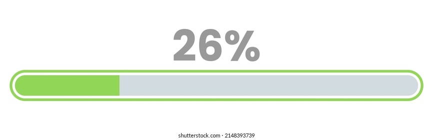 26% de carga. barra de progreso de 26% Vector de infografía, 26% listo para usar para diseño web ux-ui