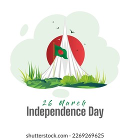 Obra de arte vectorial del Día de la Independencia del 26 de marzo