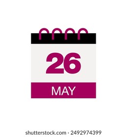 26 may calendar date icon vector eps