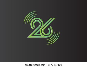 26 minimalistisches Logo. Vektorillustration und Illustration.