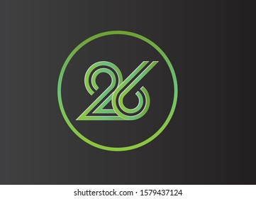26 minimalist logo. Vector and illustration.