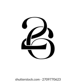 26 Monogramm Konzept neues Jahr Vektorlogo