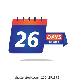 Mais 26 Dias. Ícone de 26 dias. Ilustração de vetor de 26 dias