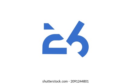 26 New Number Unique Cut Modern Logo