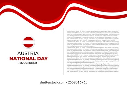 26 October. Austria national day template. with blank area for text.