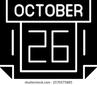 26 October Solid Style Sample EPS Icon