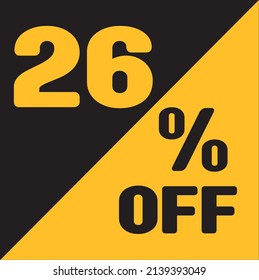 Up To 26% Off Special Offer sale sticker black and gold, vector illustration