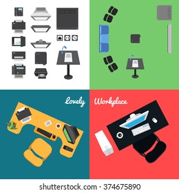 26 Office and Presentation Icons for workplace and presentation. Vector