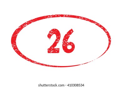 26. Rubber Stamp with red color have porous and rough isolated on white background. For make a mark or design your product using a stamp or seal. Easy to change color. Unique character.