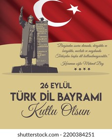 26 september, happy turkish language day turkish: 26 eylul, turk dil bayrami kutlu olsun