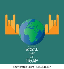 26 September World Day of Deaf,illustration in vector