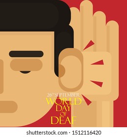 26 September World Day of Deaf,illustration in vector