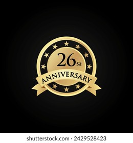 26 th Anniversary logo template illustration. suitable for you	
