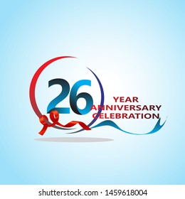 26 Year Anniversary celebration Vector Template Design Illustration
