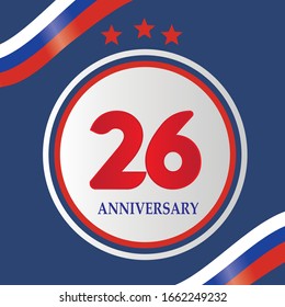 26 Year Anniversary Celebration Vector Template Design Illustration